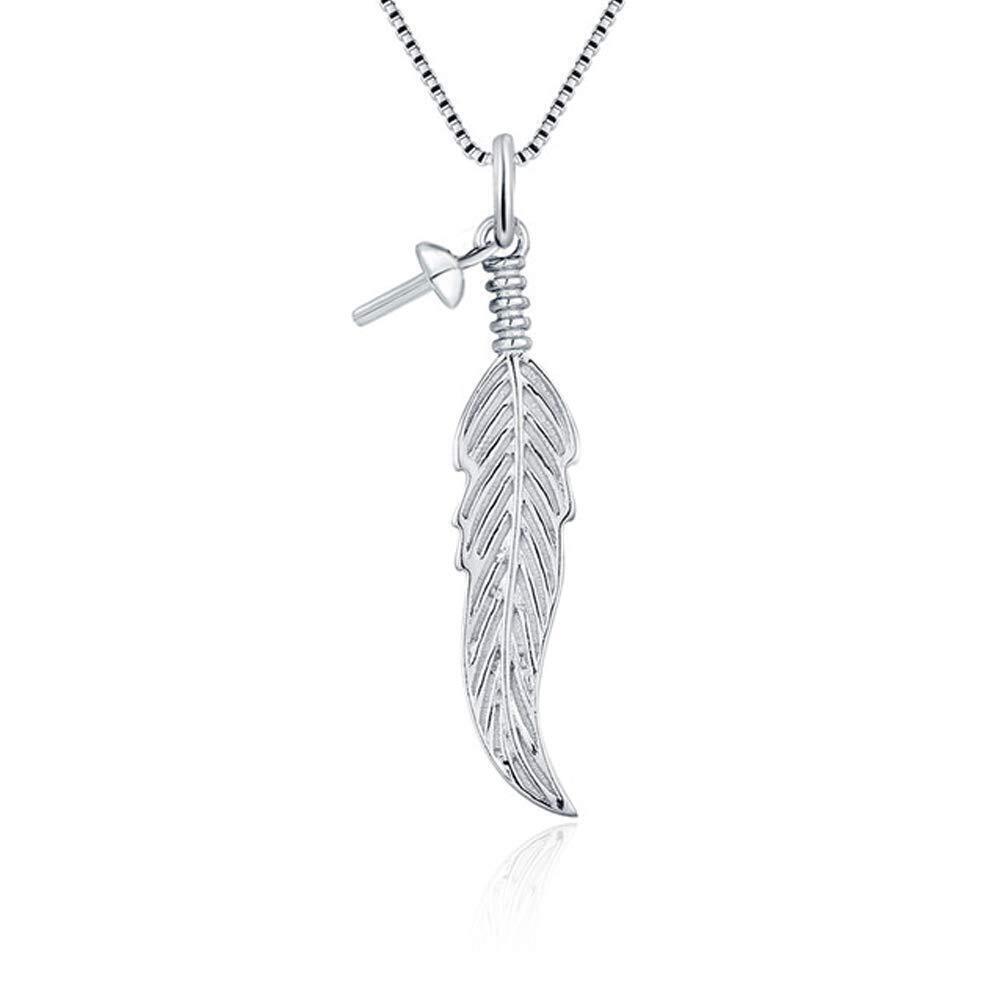 4826 Feather Bail Pendants for Pearl Jewelry Making Sterling Silver, Design